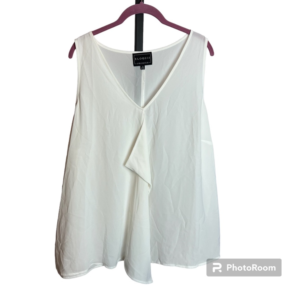 Eloquii White Drapey Tank Top Blouse, size 20 NWT